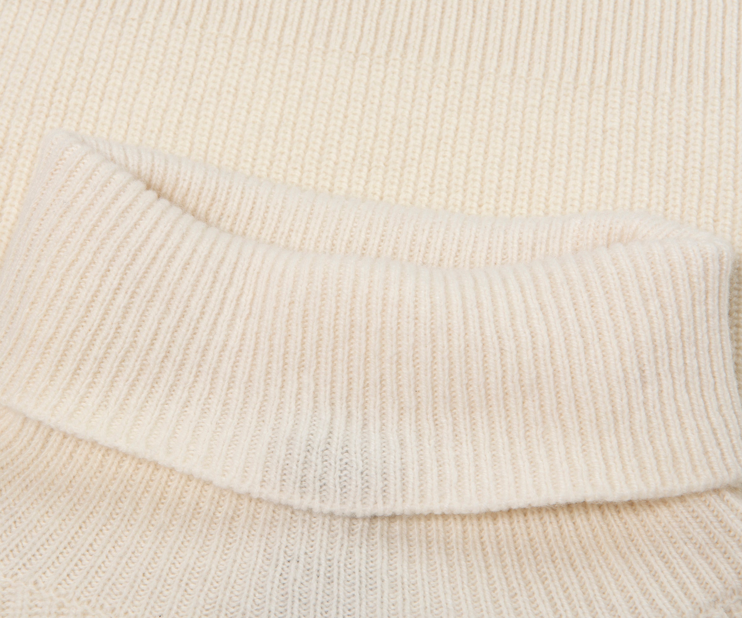 BOSS C-Evento Ribbed Roll Neck Ecru
