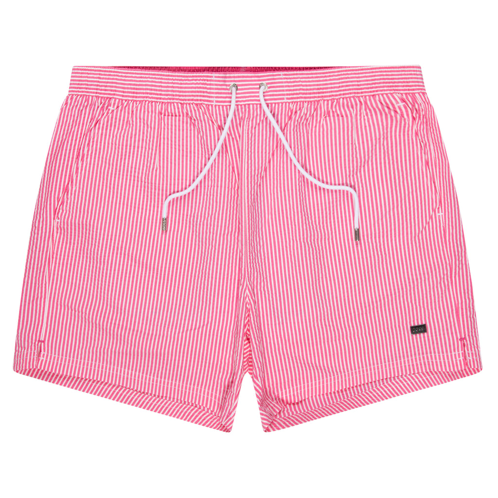 HUGO BOSS Velvetfish Striped Swim Shorts Pink