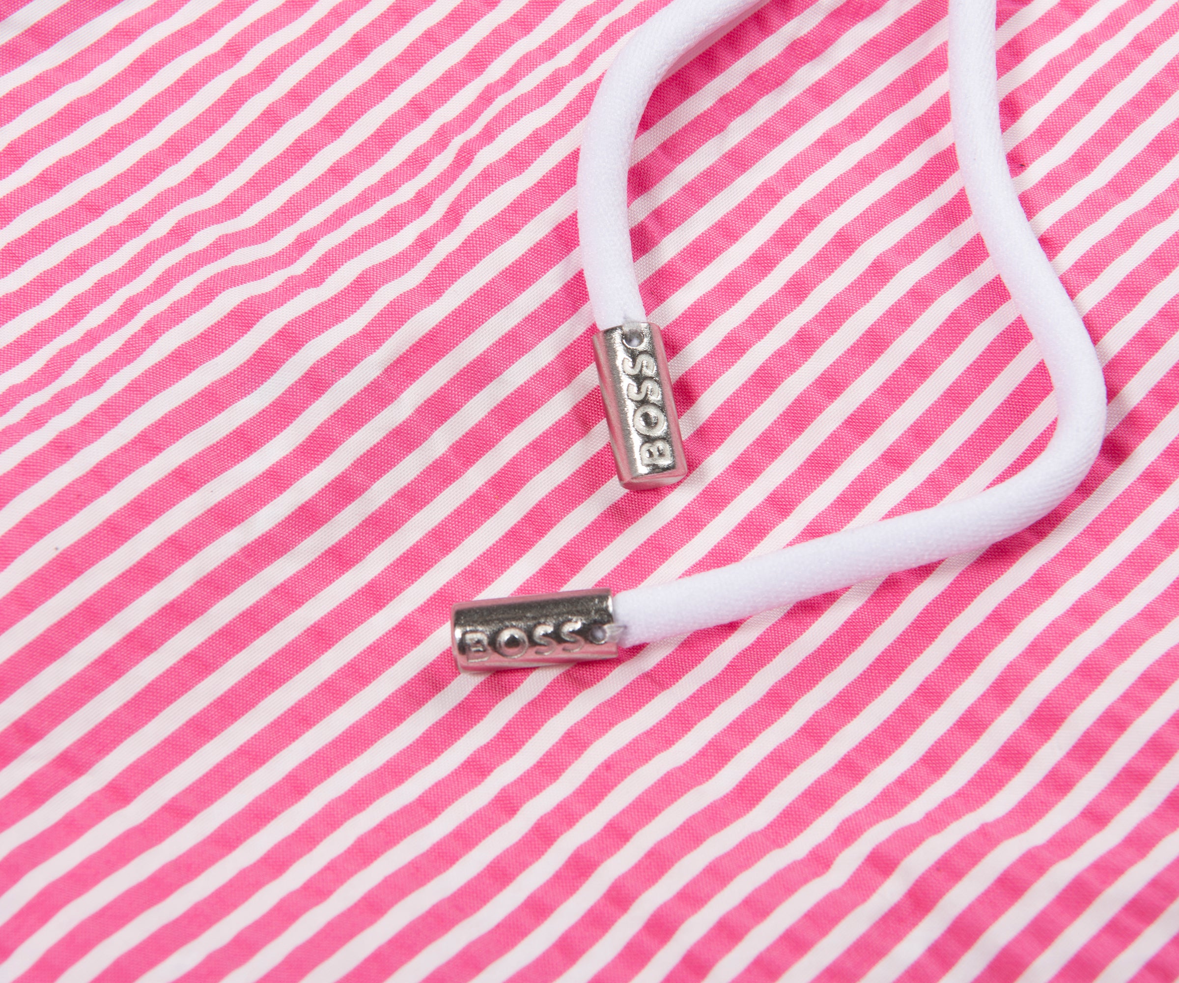 HUGO BOSS Velvetfish Striped Swim Shorts Pink