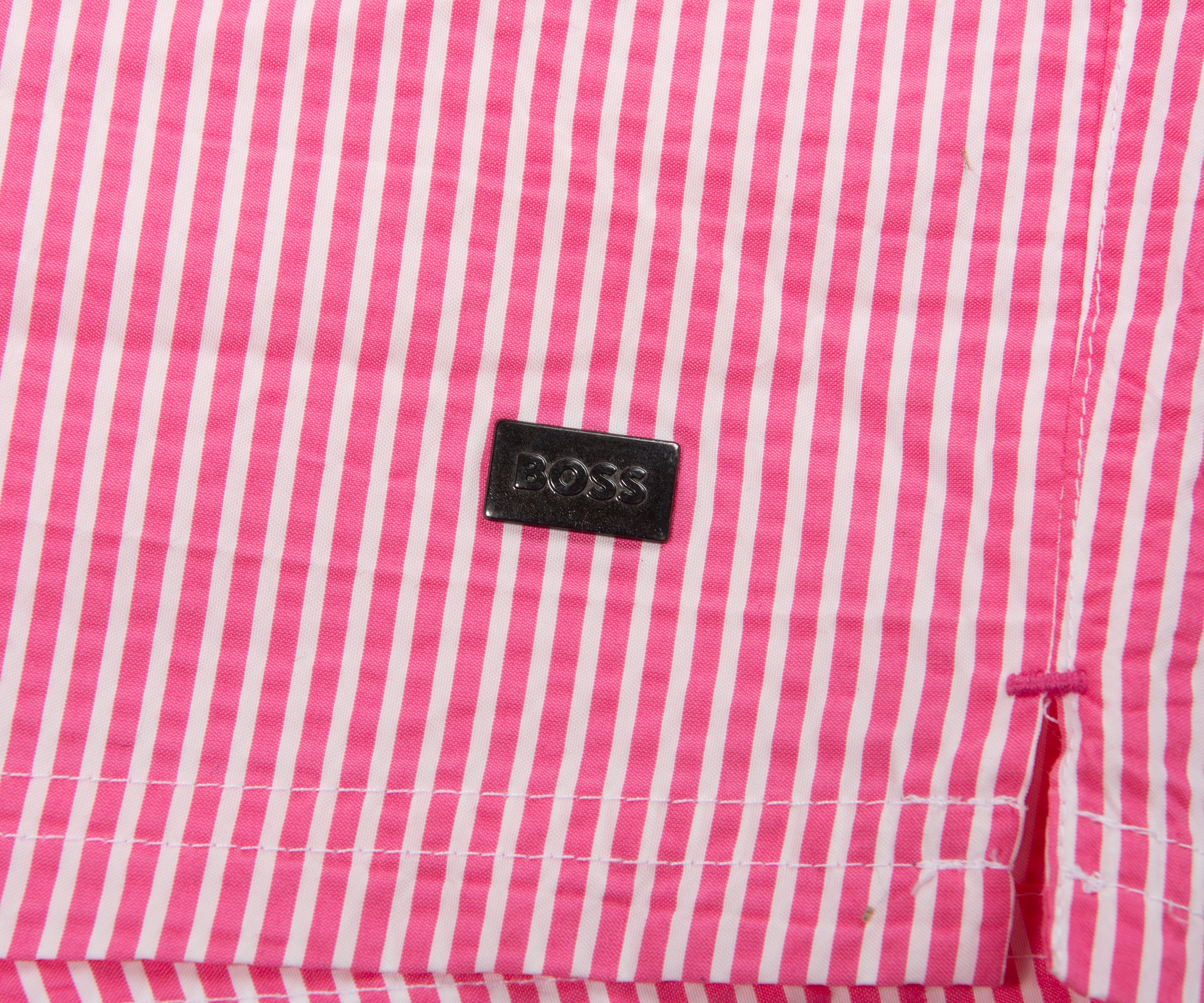 HUGO BOSS Velvetfish Striped Swim Shorts Pink