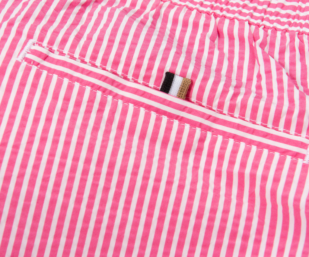 HUGO BOSS Velvetfish Striped Swim Shorts Pink