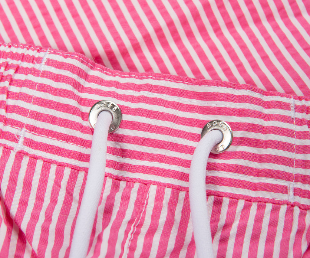 HUGO BOSS Velvetfish Striped Swim Shorts Pink