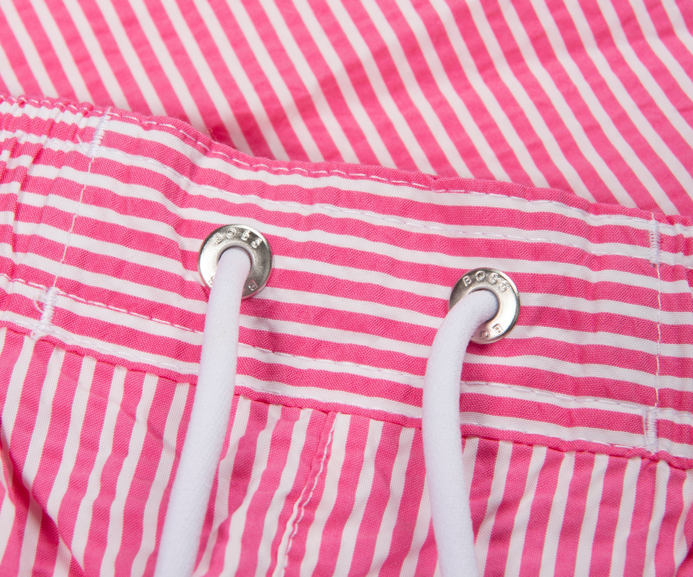 HUGO BOSS Velvetfish Striped Swim Shorts Pink