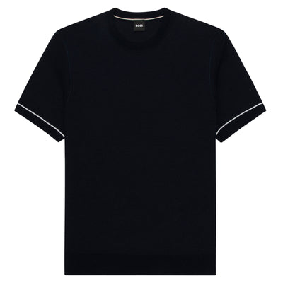 Boss H-Jianfranco Navy Knit Textured T-Shirt
