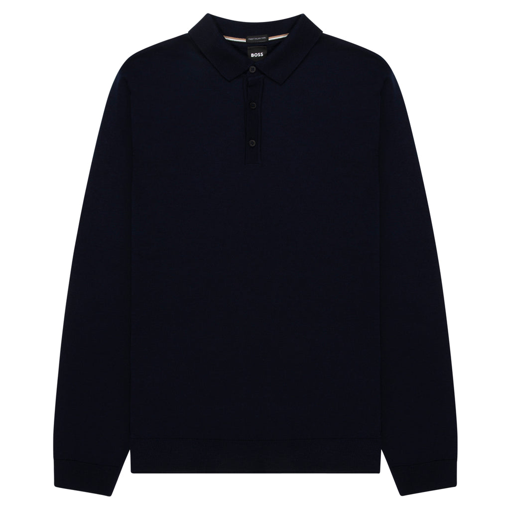 BOSS Lancione LS Wool Polo Navy