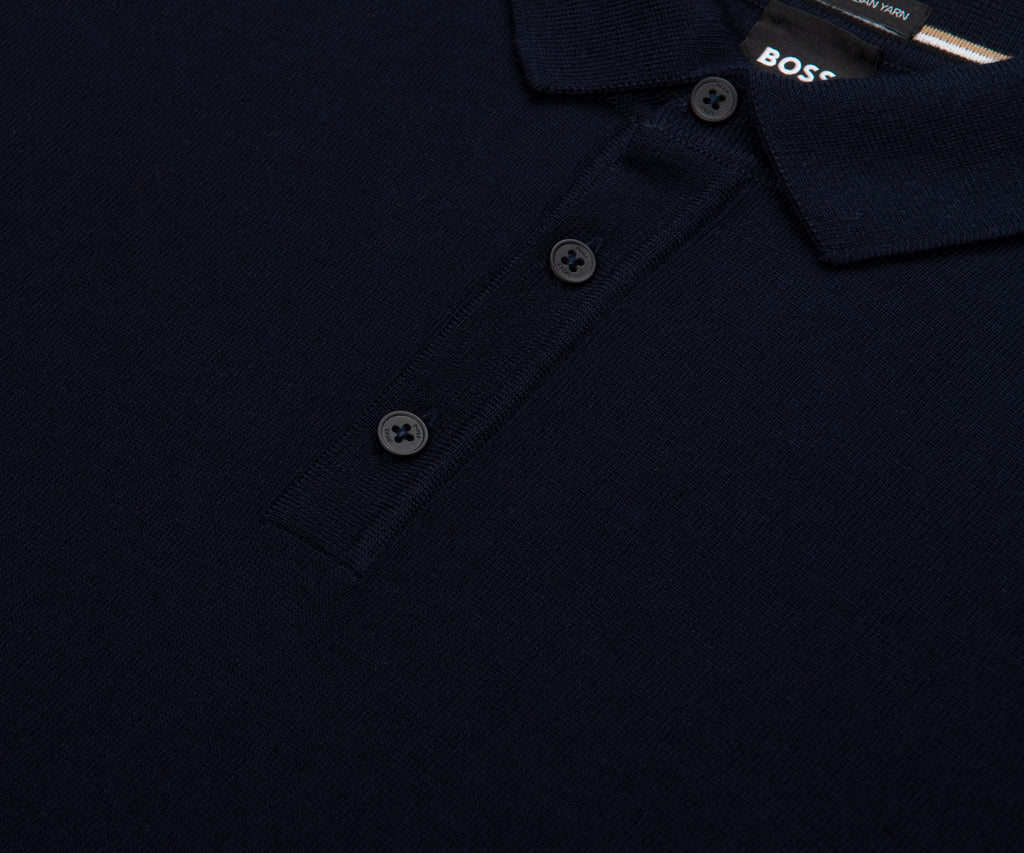 BOSS Lancione LS Wool Polo Navy