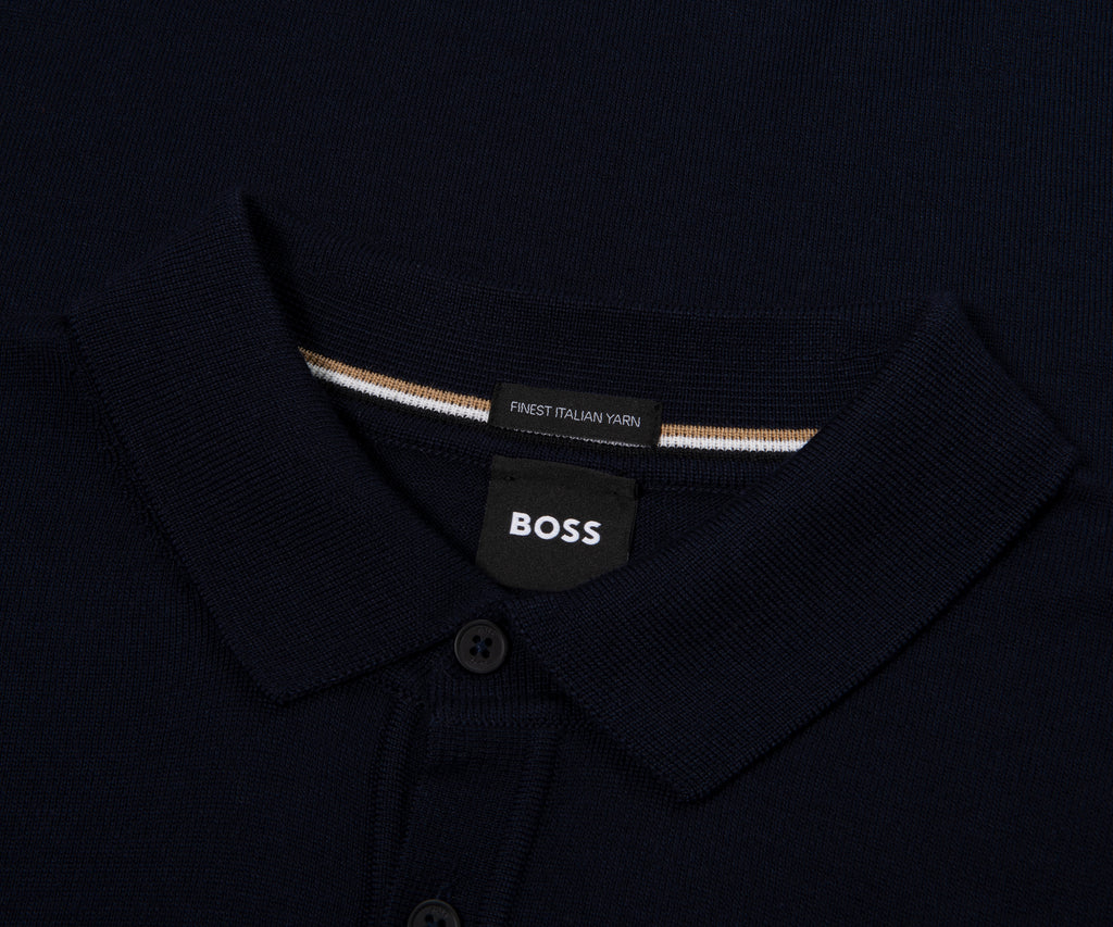 BOSS Lancione LS Wool Polo Navy