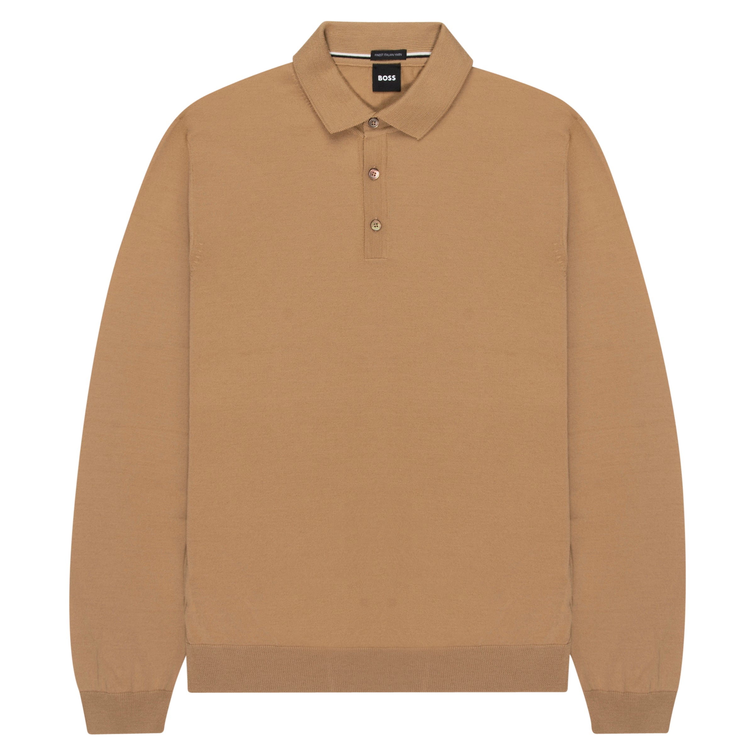 BOSS Lancione LS Wool Polo Medium Beige