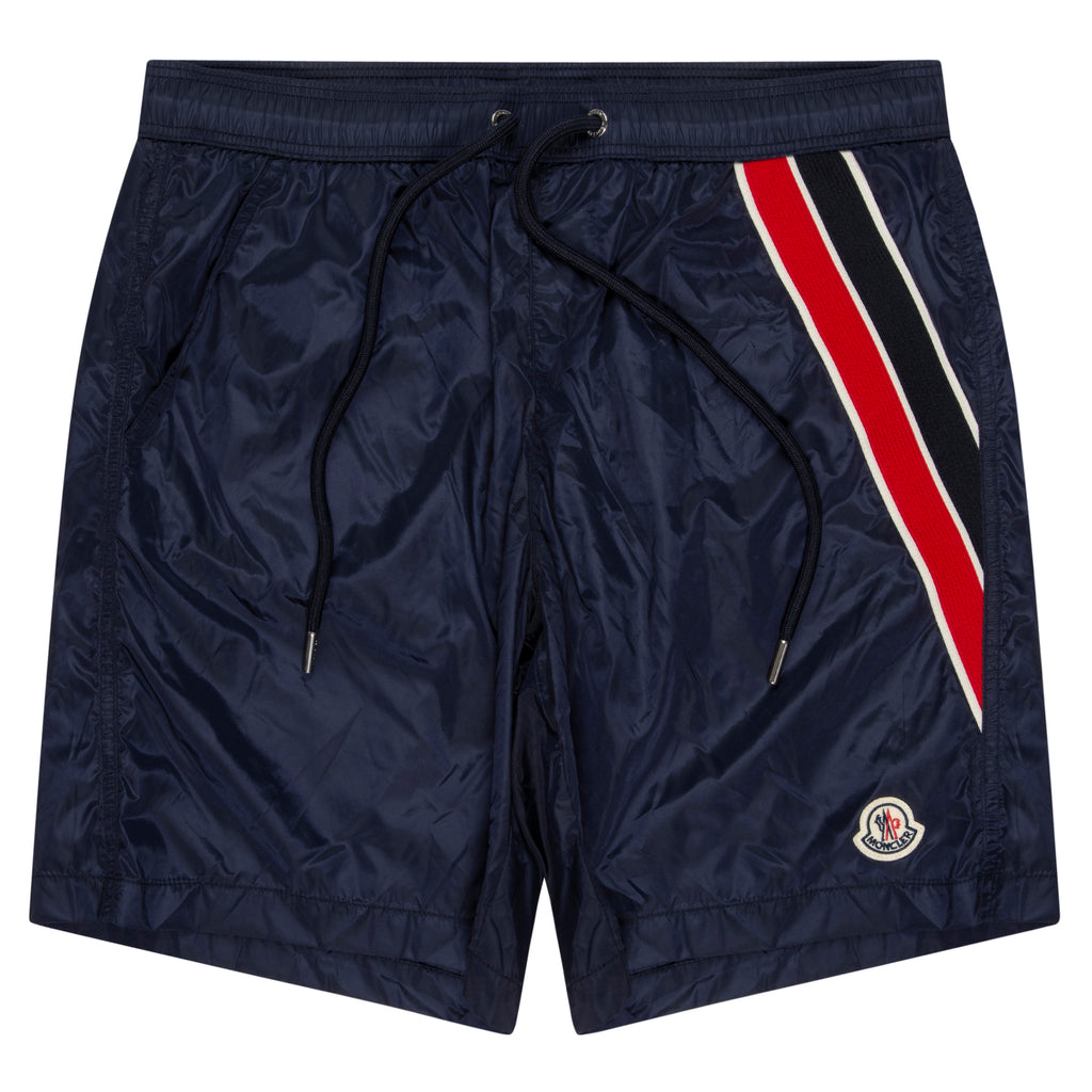 Moncler Large Side Stripe Swim Shorts Navy