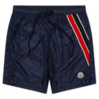 Moncler Large Side Stripe Swim Shorts Navy