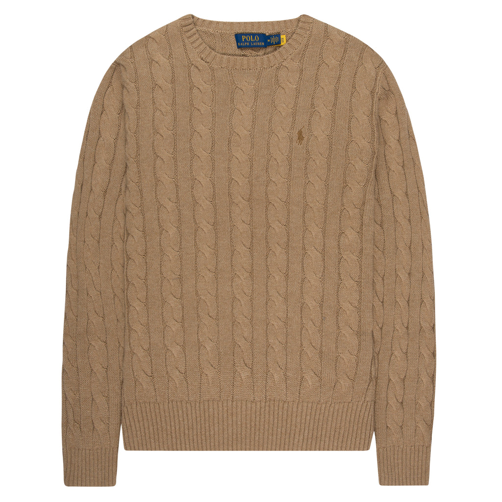 Ralph Lauren Caramel Cotton Cable Knit Sweater