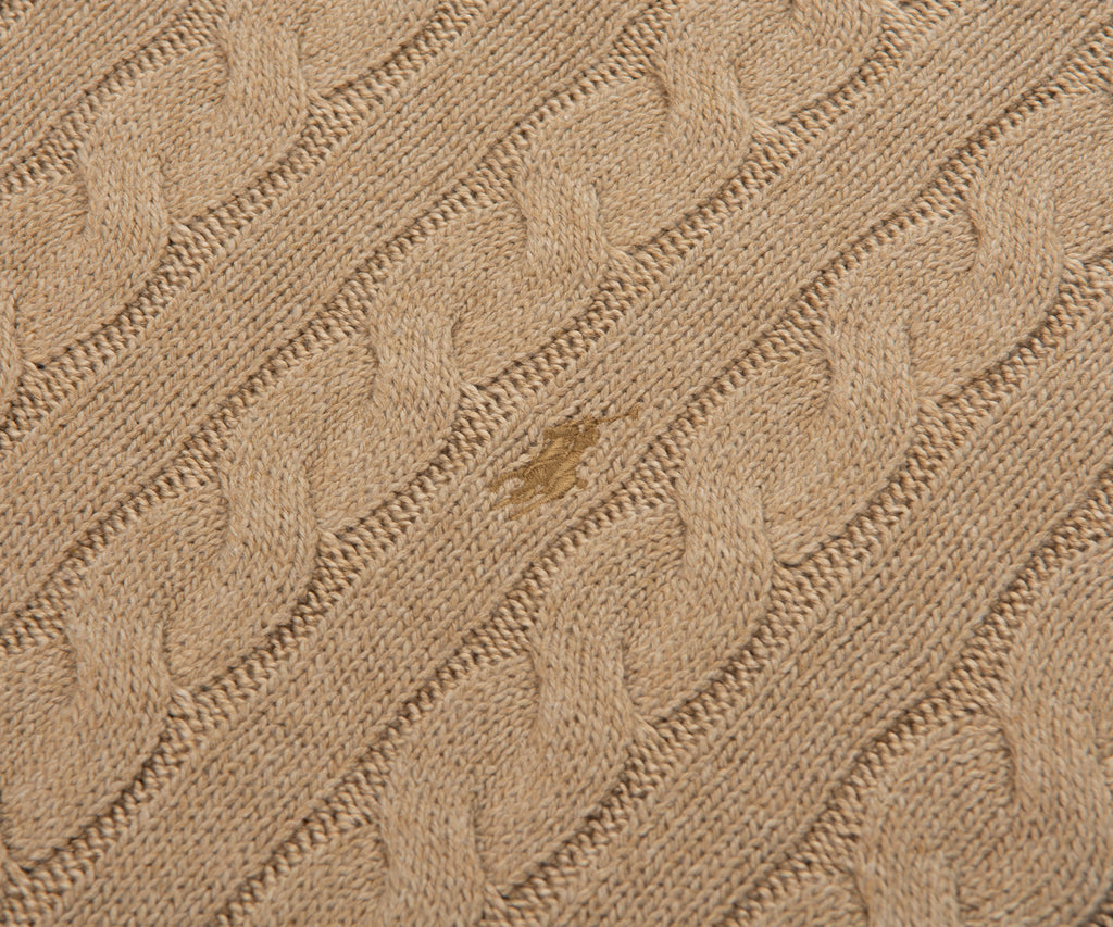 Ralph Lauren Caramel Cotton Cable Knit Sweater