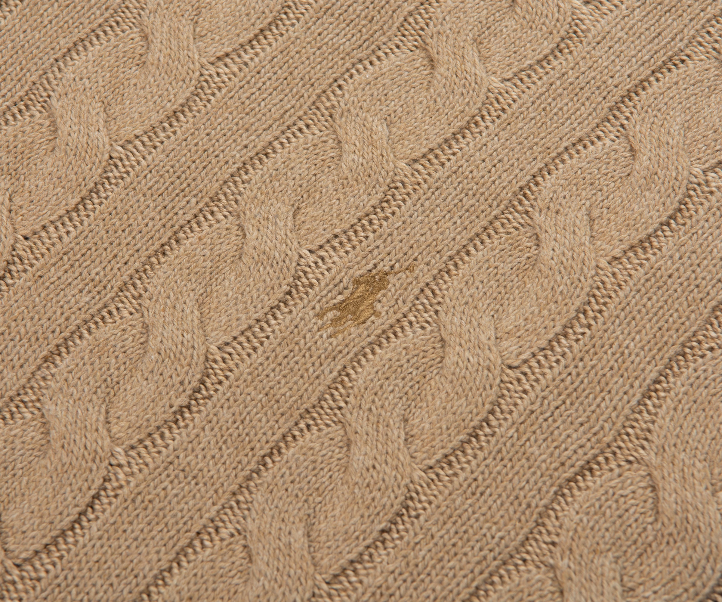 Ralph Lauren Caramel Cotton Cable Knit Sweater