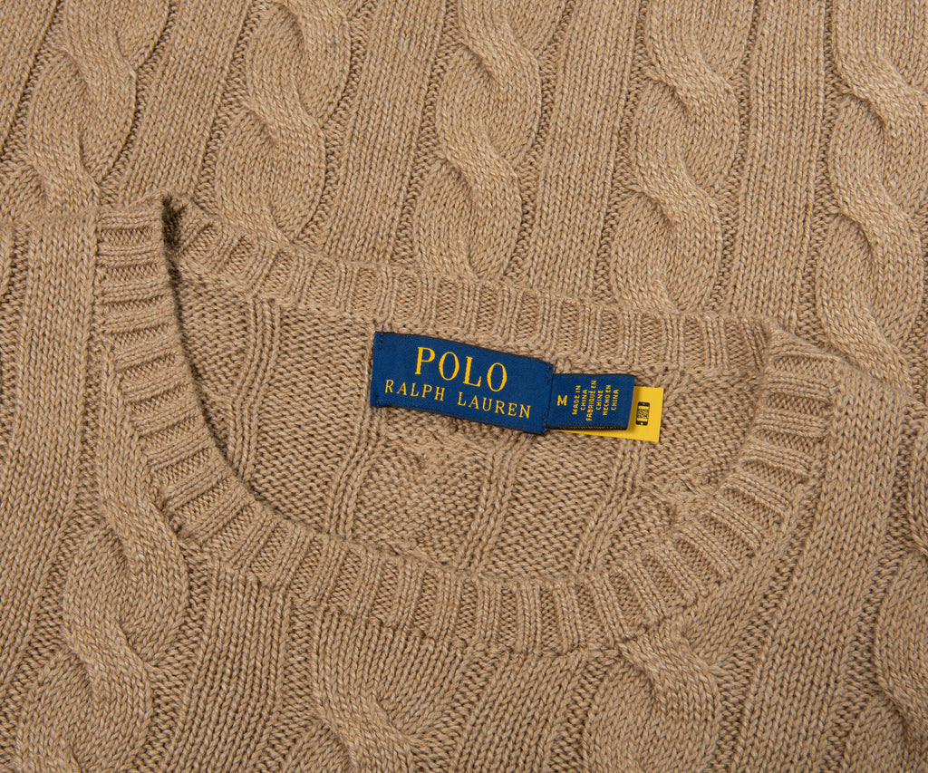 Ralph Lauren Caramel Cotton Cable Knit Sweater