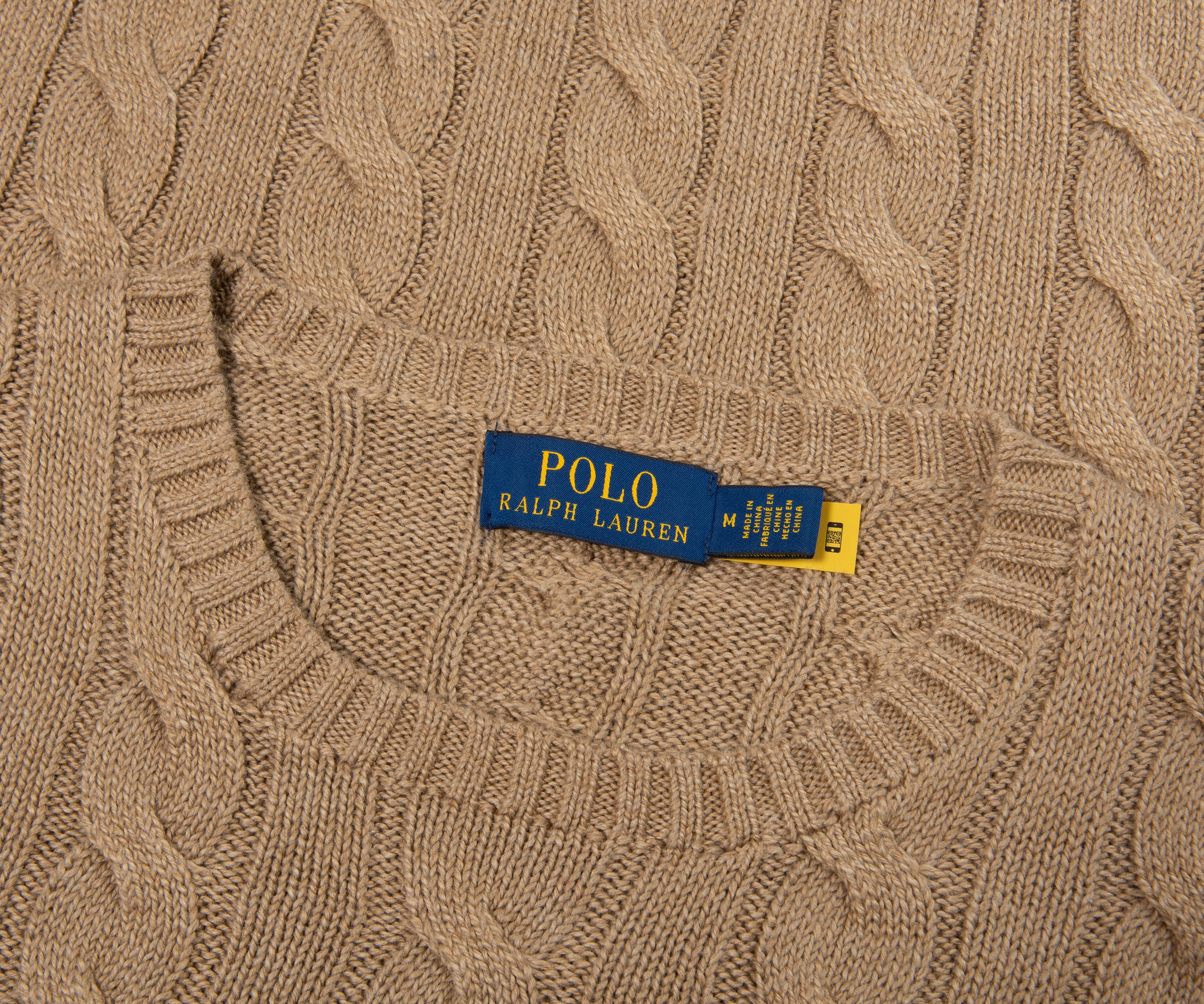 Ralph Lauren Caramel Cotton Cable Knit Sweater