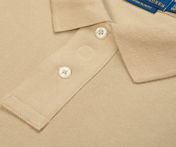 Polo Ralph Lauren Khaki Stretch Mesh Slim Fit Polo