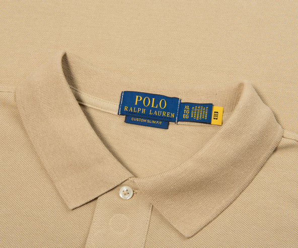Polo Ralph Lauren Khaki Stretch Mesh Slim Fit Polo