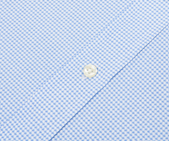 Polo Ralph Lauren Light Blue Dogs Tooth Custom Fit Shirt