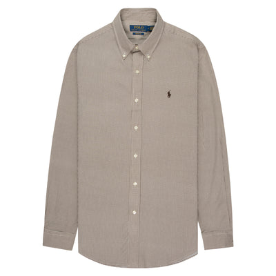 Polo Ralph Lauren Brown Dogs Tooth Custom Fit Shirt