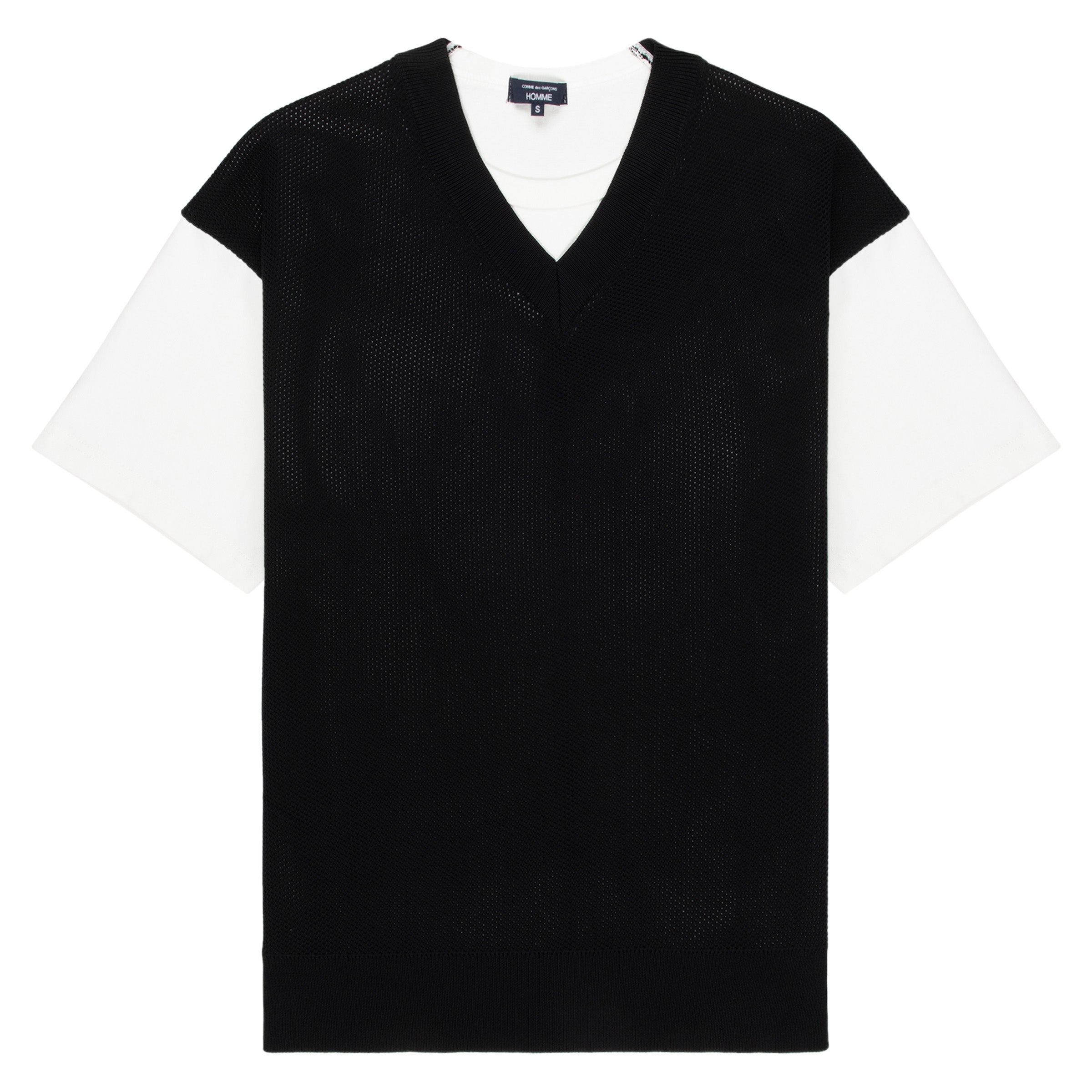 Comme Des Garcons V-Neck Vest T-Shirt Black/White