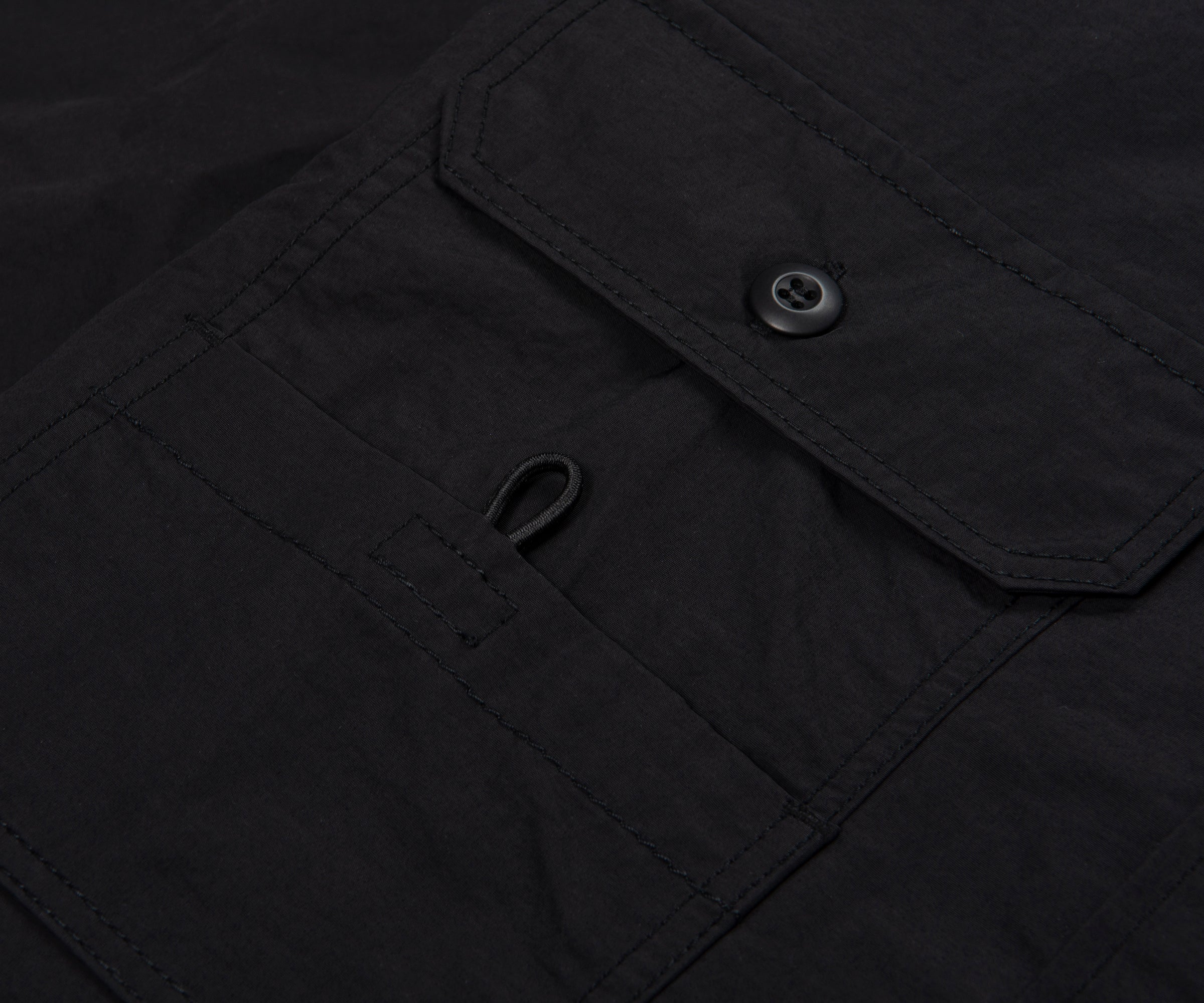 Comme Des Garcons Hem SS Logo Nylon Shirt Black