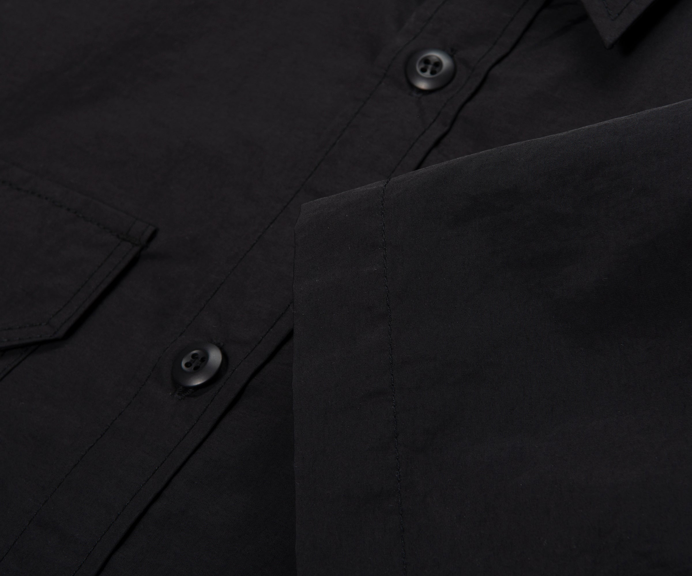 Comme Des Garcons Hem SS Logo Nylon Shirt Black