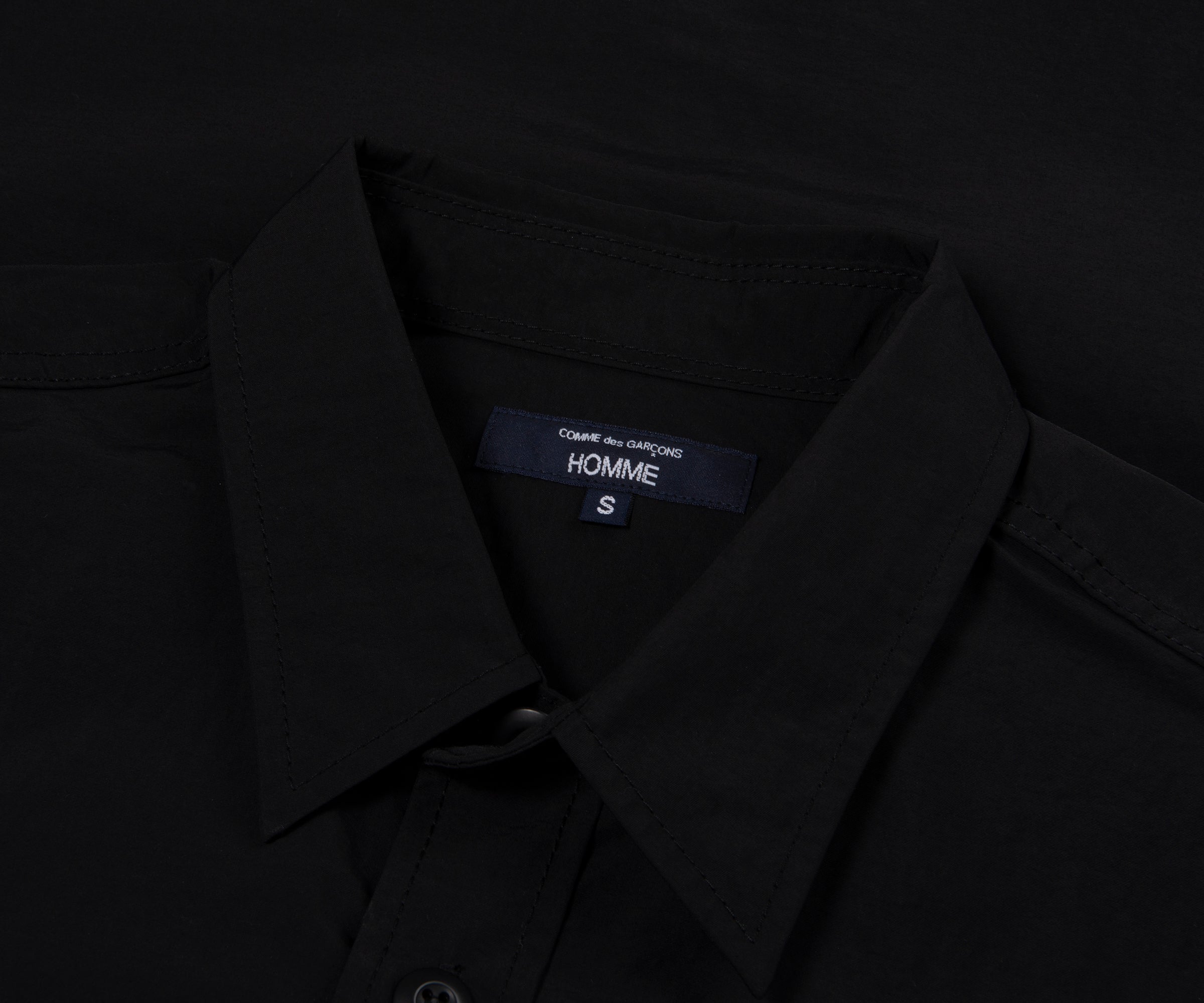 Comme Des Garcons Hem SS Logo Nylon Shirt Black