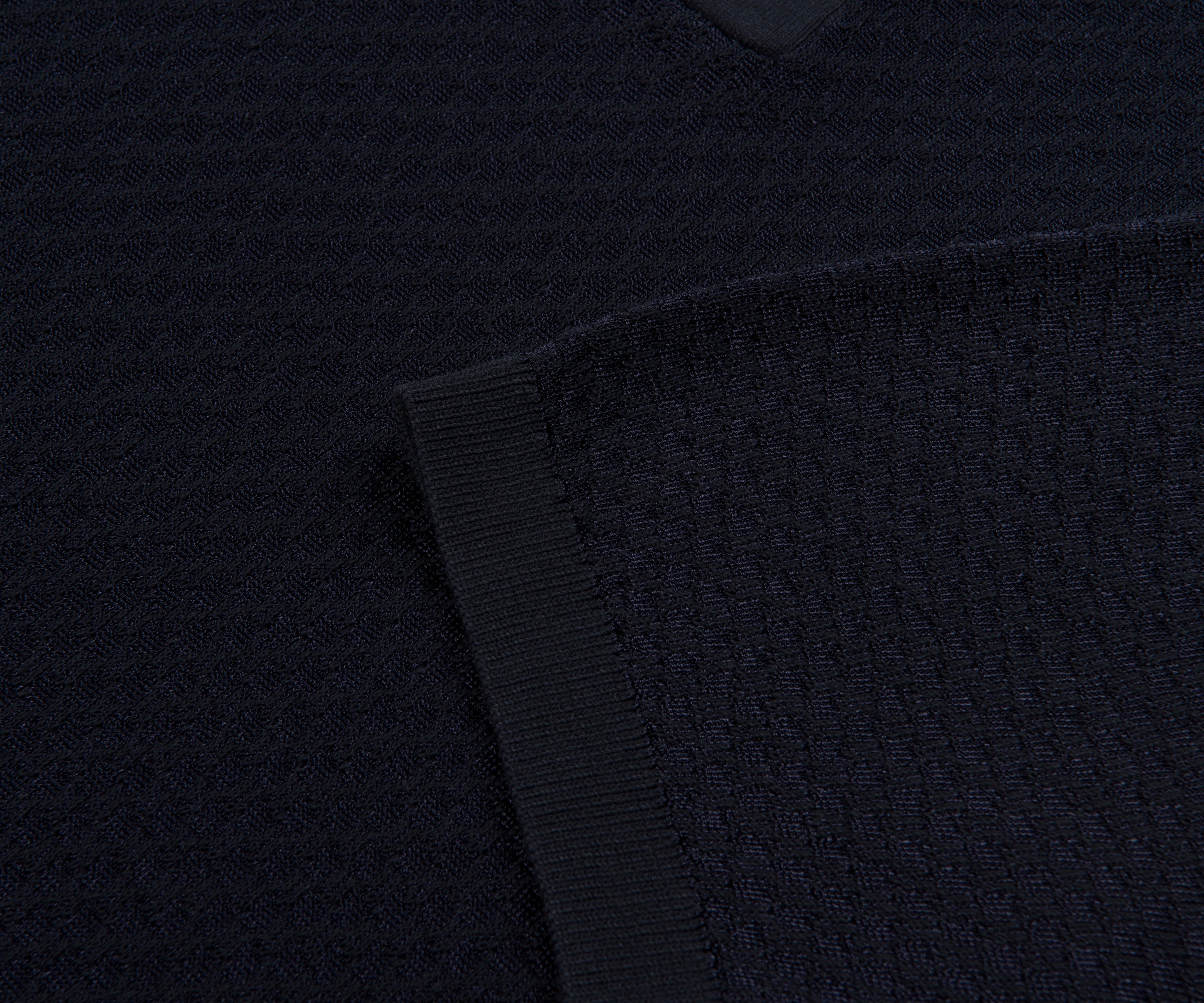 Emporio Armani Textured Cotton SS Polo Navy