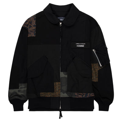 Comme Des Garcons Patchwork Bomber Jacket Black