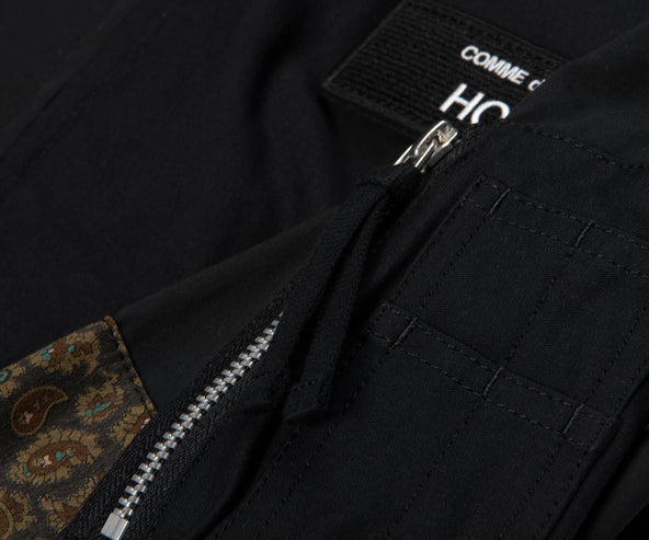 Comme Des Garcons Patchwork Bomber Jacket Black
