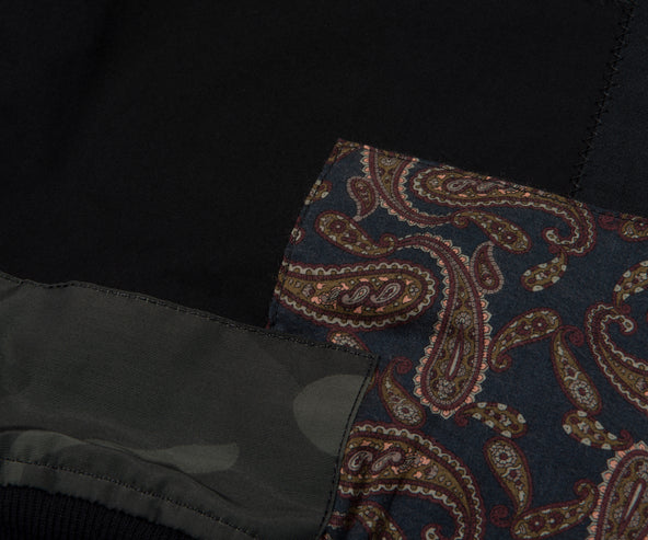 Comme Des Garcons Patchwork Bomber Jacket Black