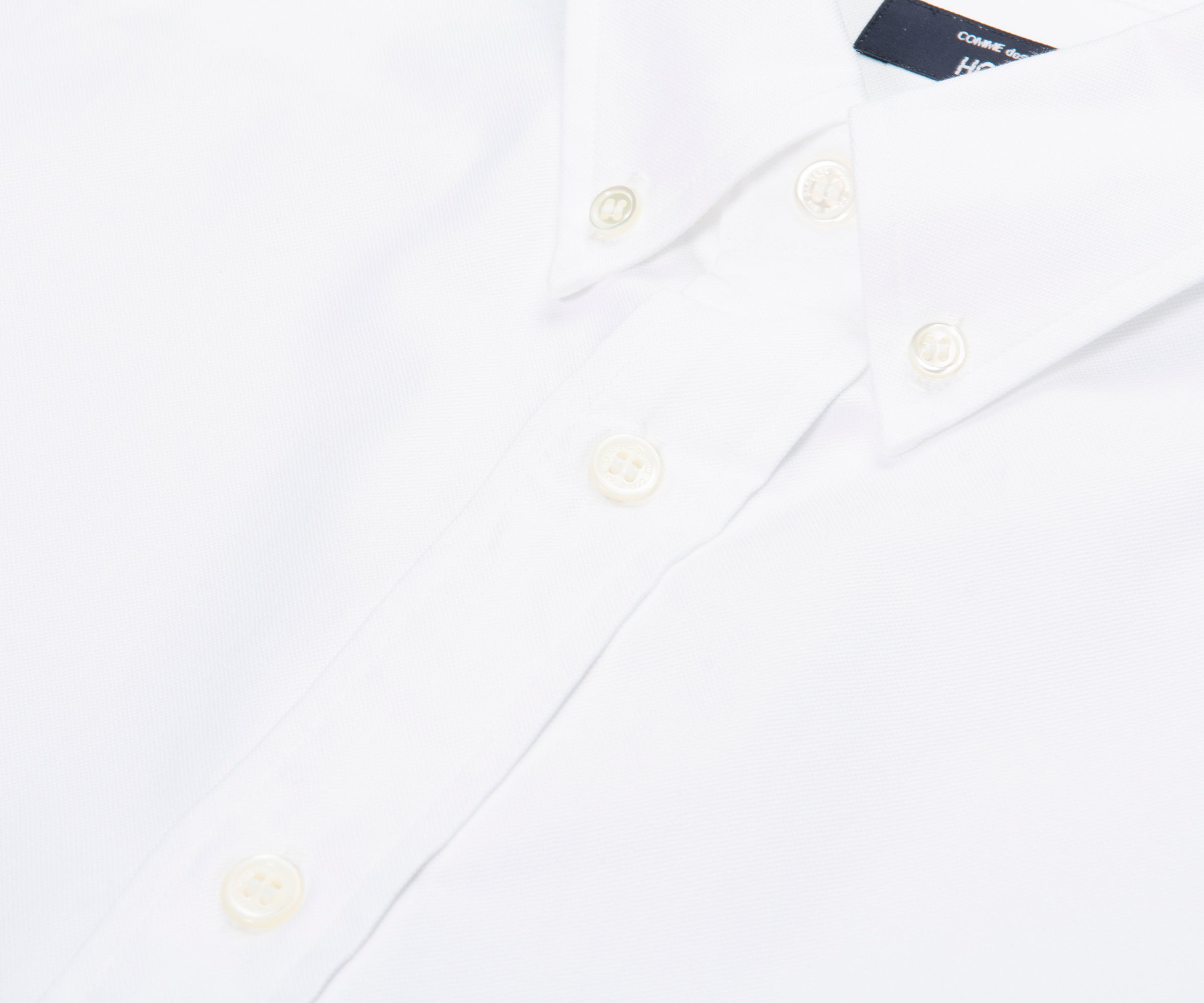 Comme Des Garcons Hem Logo Cotton Shirt White