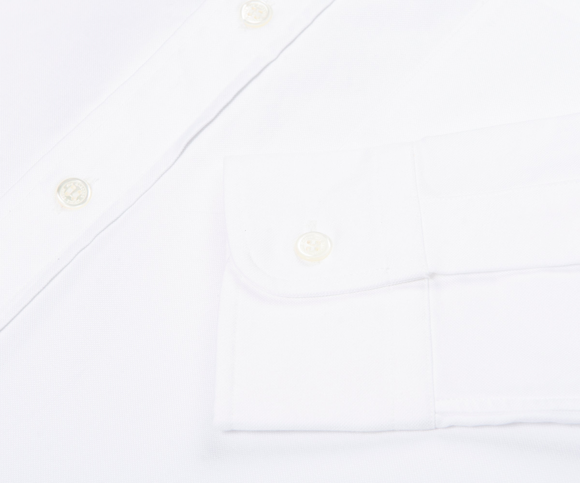 Comme Des Garcons Hem Logo Cotton Shirt White
