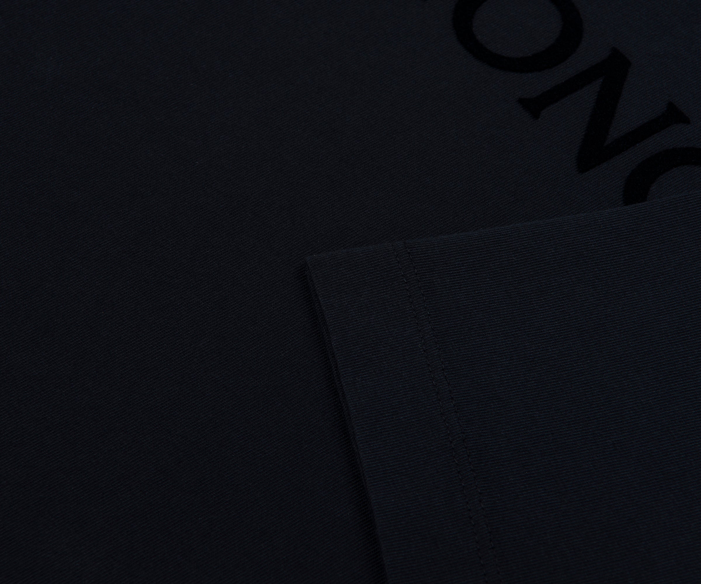 Moncler Navy Velvet Logo Cotton T-Shirt