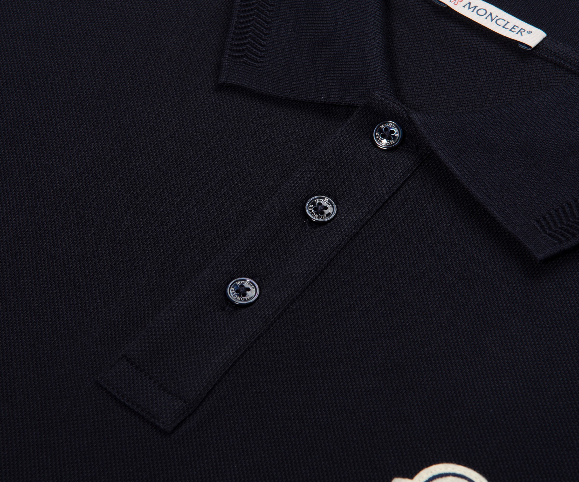Moncler Navy Logo Patch Piquet Polo