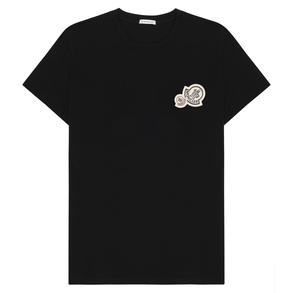 Moncler Black Double Patch Logo T-Shirt