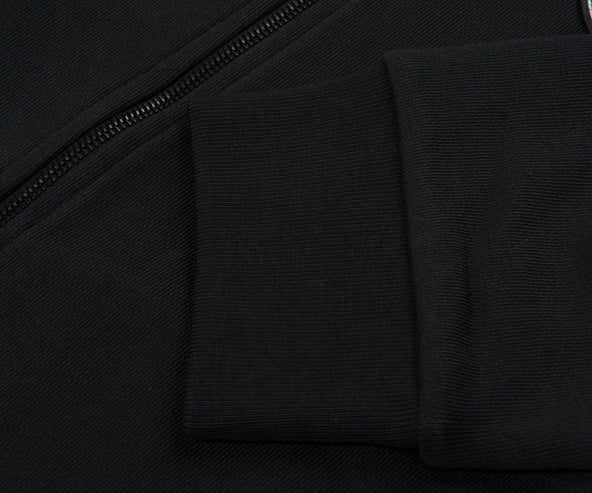 Moncler Black  Fuzzy Logo Zip Up Hoodie