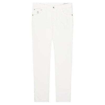 Brunello Cucinelli Skinny Fit Tapered Denim Jeans White