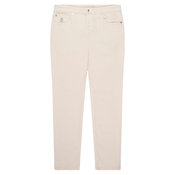 Brunello Cucinelli Traditional Fit Denim Jeans Off White