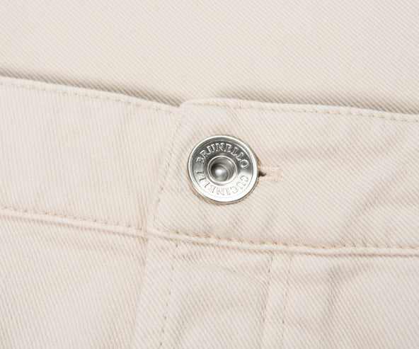 Brunello Cucinelli Traditional Fit Denim Jeans Off White