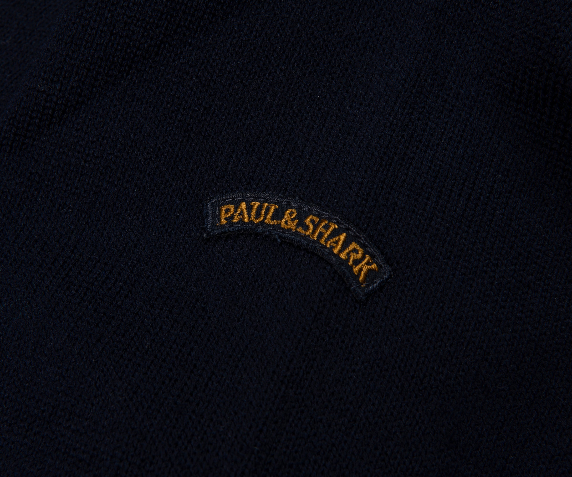 Paul & Shark Navy Knitted 1/4 with Brown Panelling