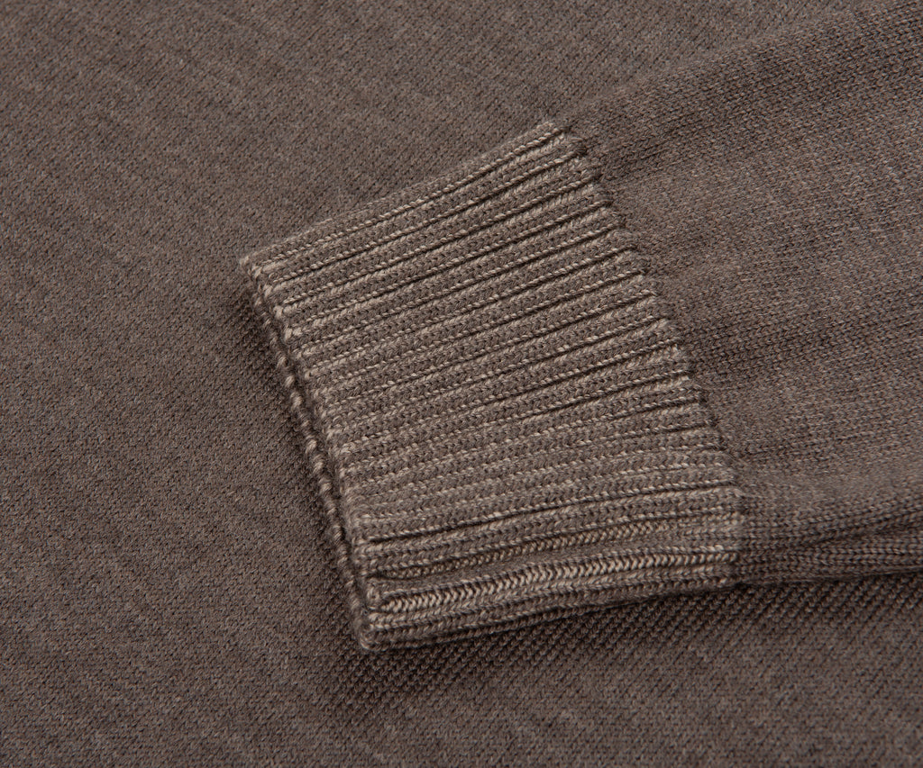 Paul & Shark Brown Knitted Ribbed Crewneck Sweater