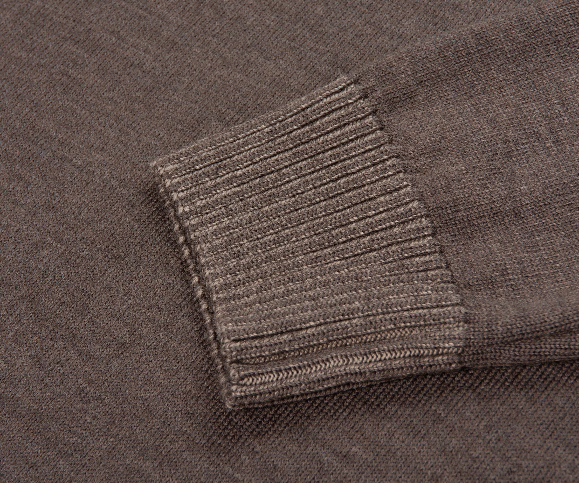 Paul & Shark Brown Knitted Ribbed Crewneck Sweater