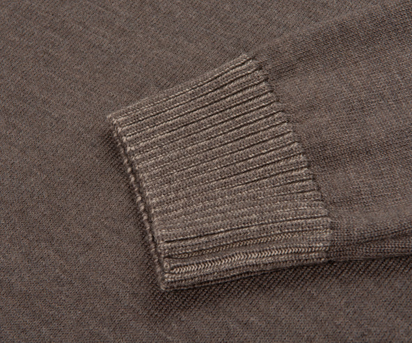Paul & Shark Brown Knitted Ribbed Crewneck Sweater