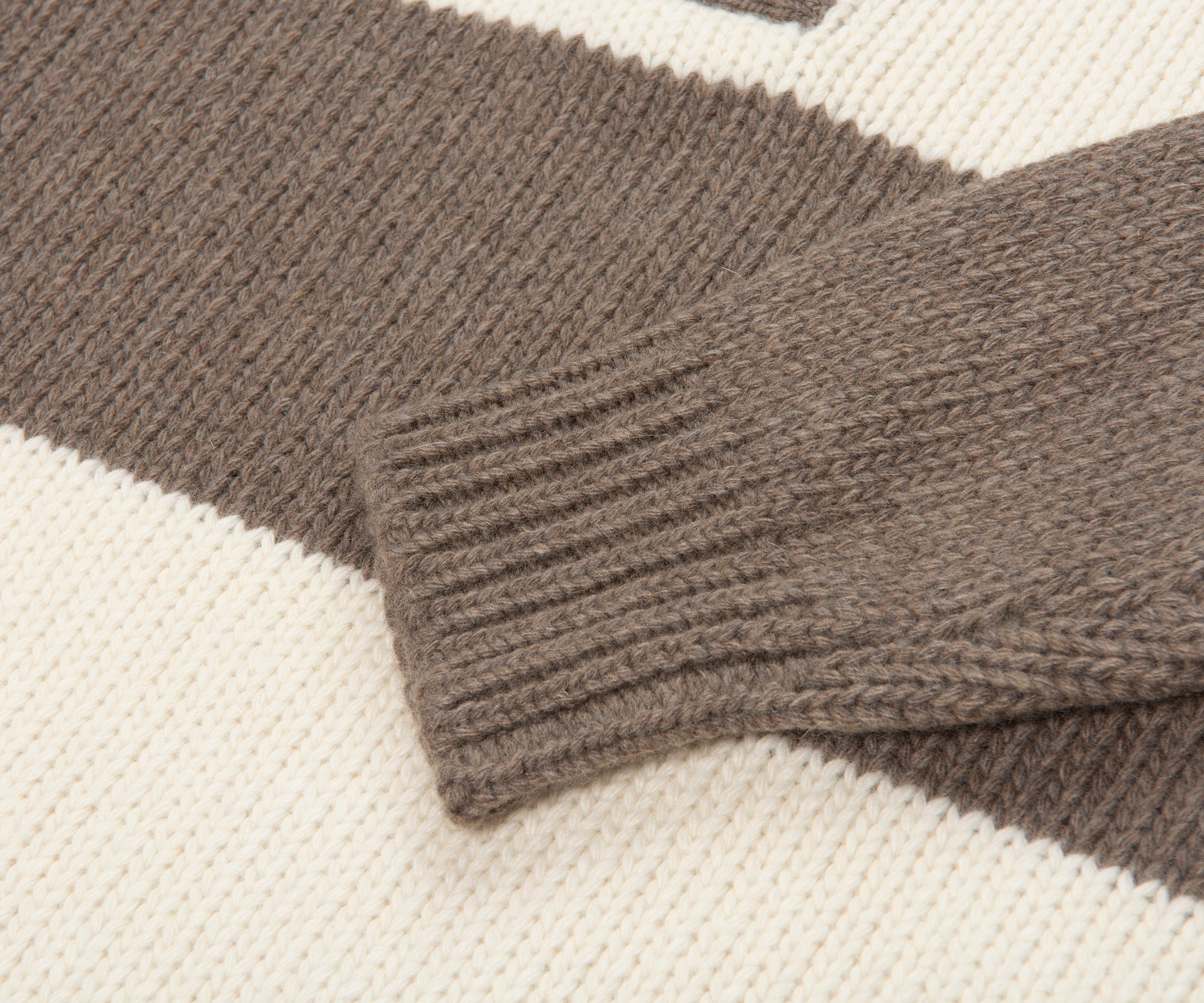 Paul & Shark Brown/Cream Knitted Buttoned Rugby Shirt