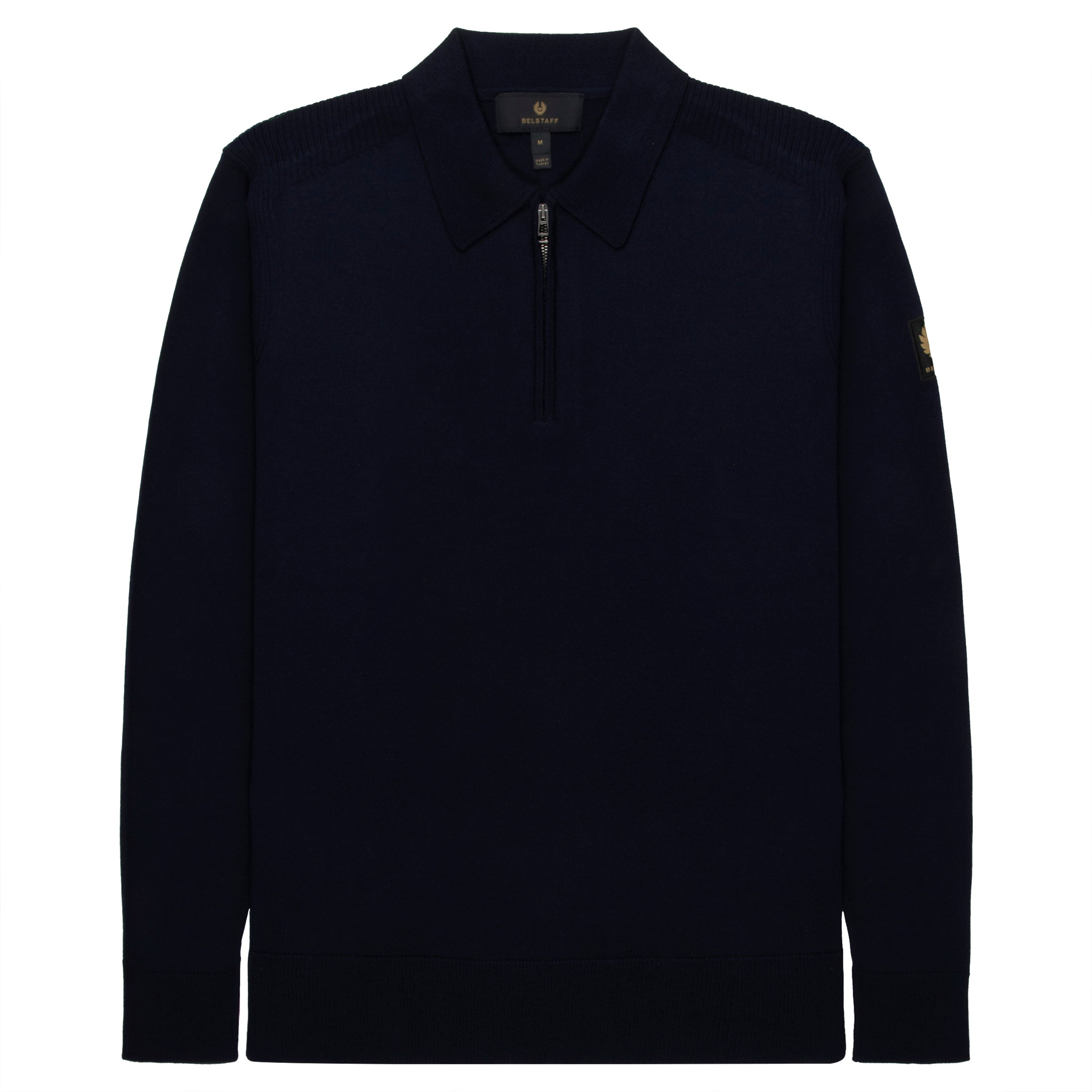 Belstaff Kyle Merino Woll Navy 1/4 Zip Sweater