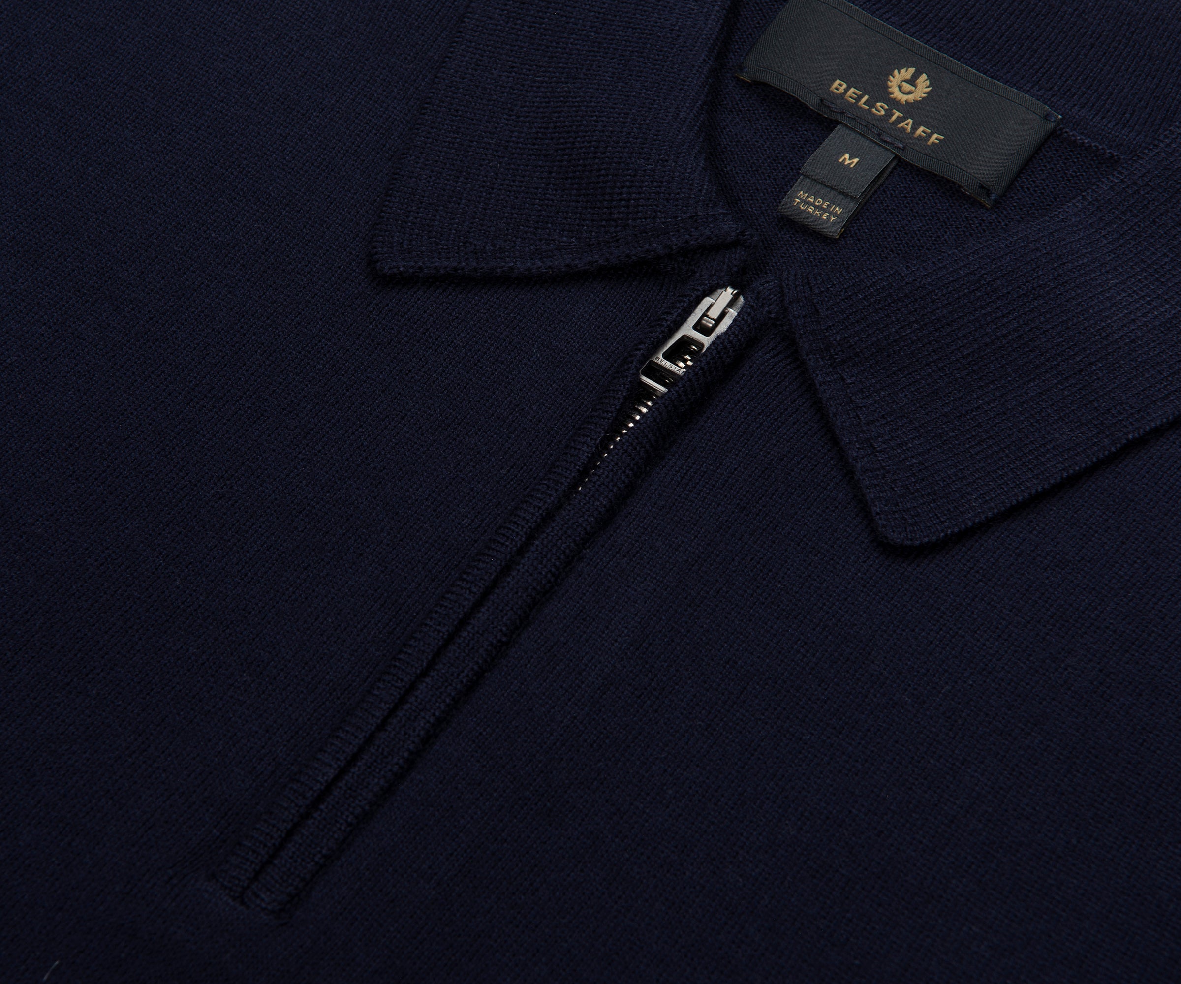 Belstaff Kyle Merino Woll Navy 1/4 Zip Sweater