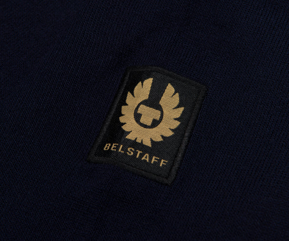 Belstaff Kyle Merino Woll Navy 1/4 Zip Sweater
