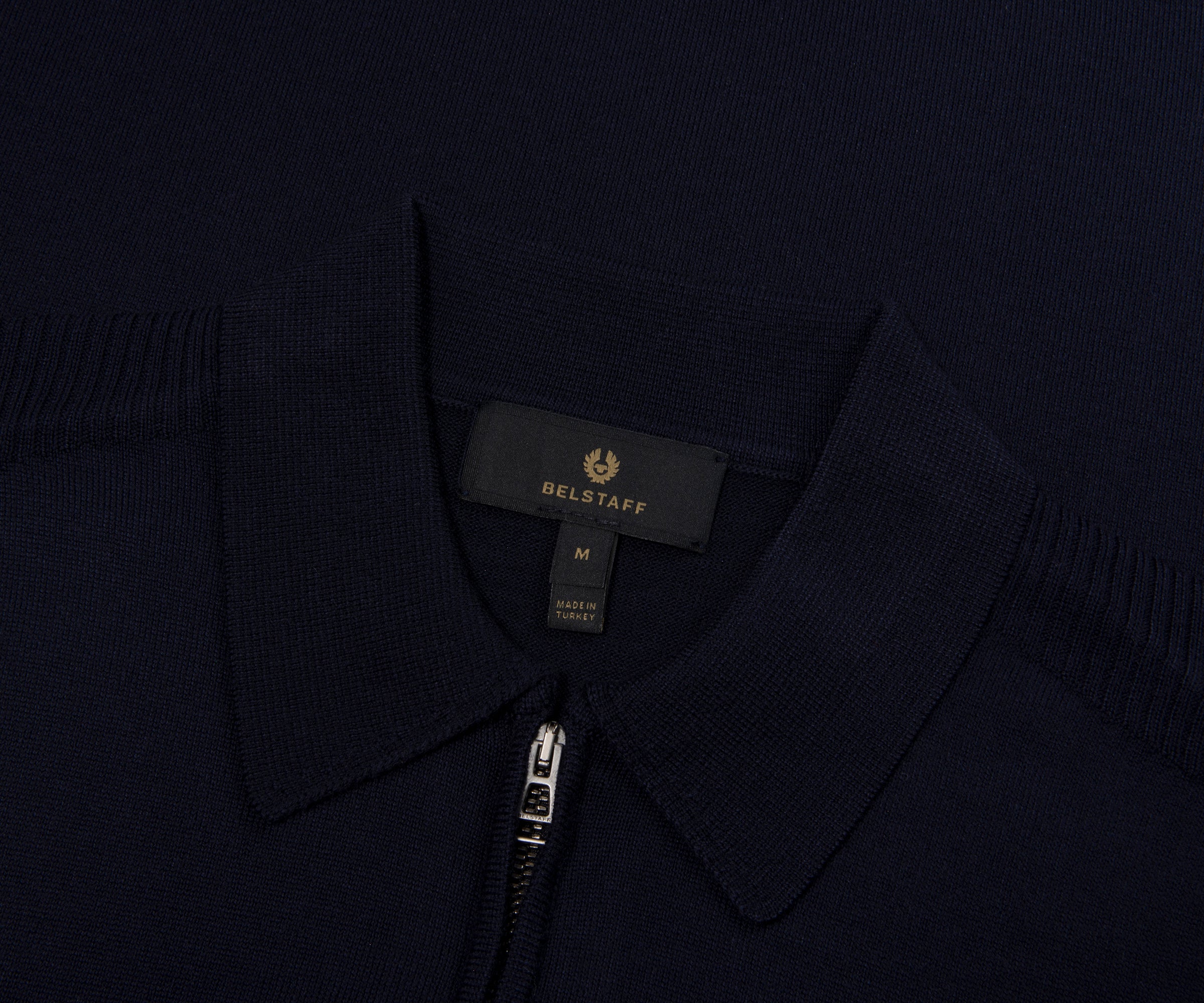 Belstaff Kyle Merino Woll Navy 1/4 Zip Sweater