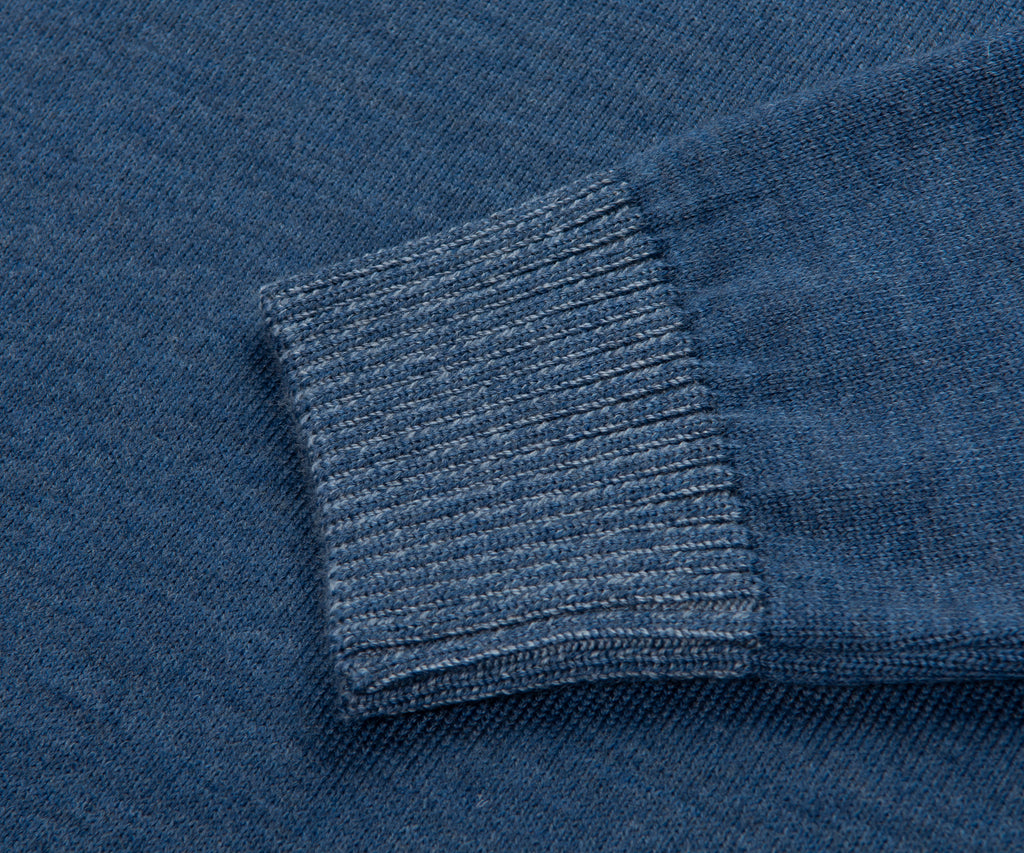 Paul & Shark Blue Knitted Ribbed Crewneck Sweater